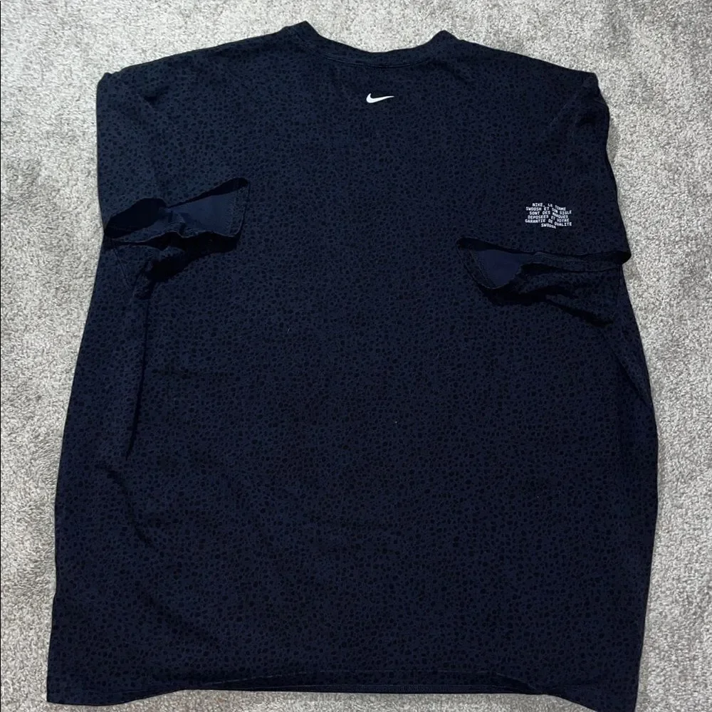 Navy Blue Black Nike Tee Shirt XXL Leopard Print Just Do It Printed Sleeve JDI